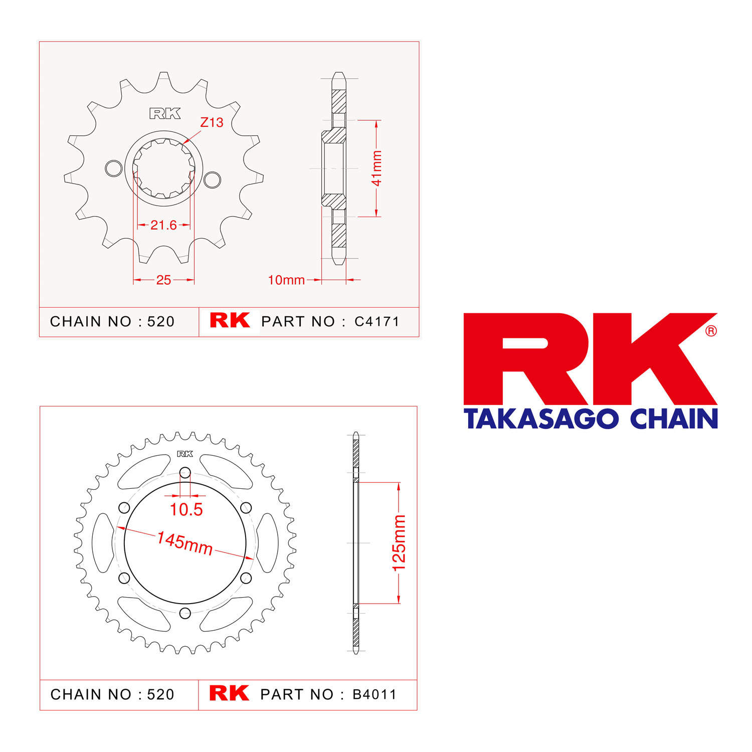 Rk Ön Arka Dişli 520 - 17/47 T