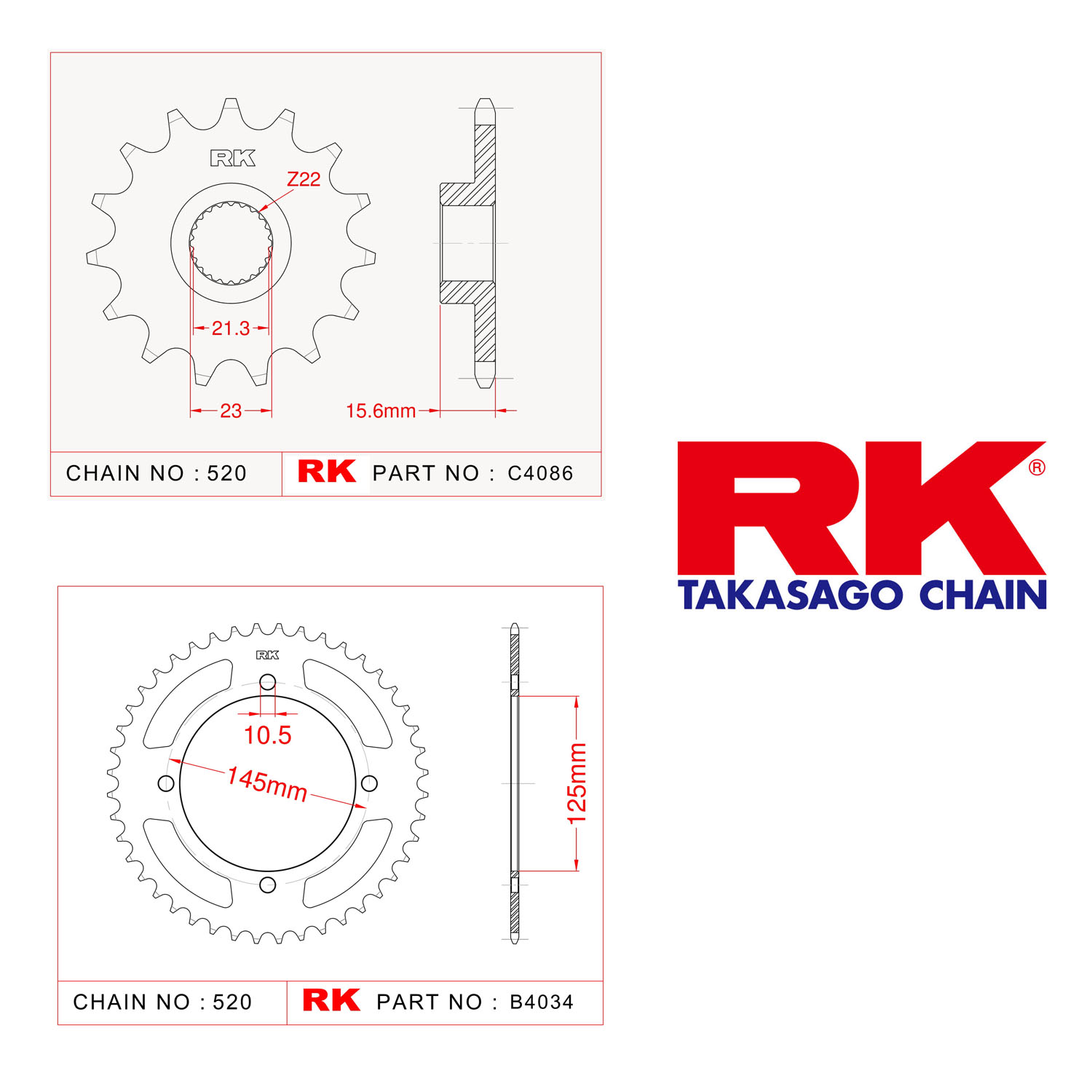 Rk Ön Arka Dişli 520 - 15/46 T