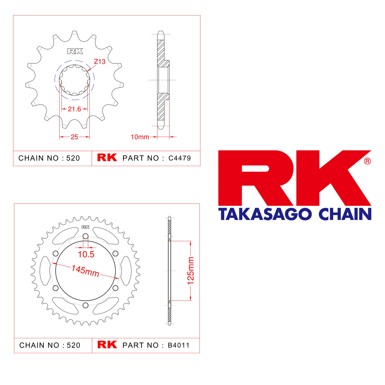 Rk Ön Arka Dişli 520 - 15/45 T