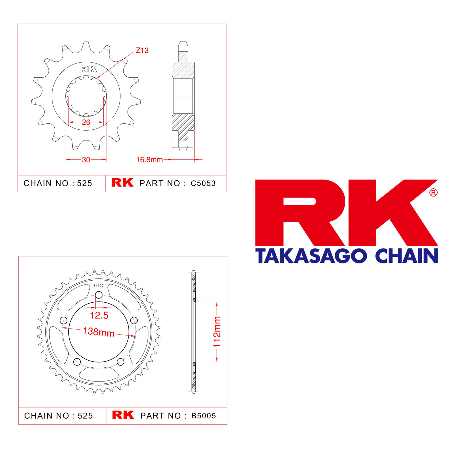 Rk Ön Arka Dişli 525 - 15/42 T