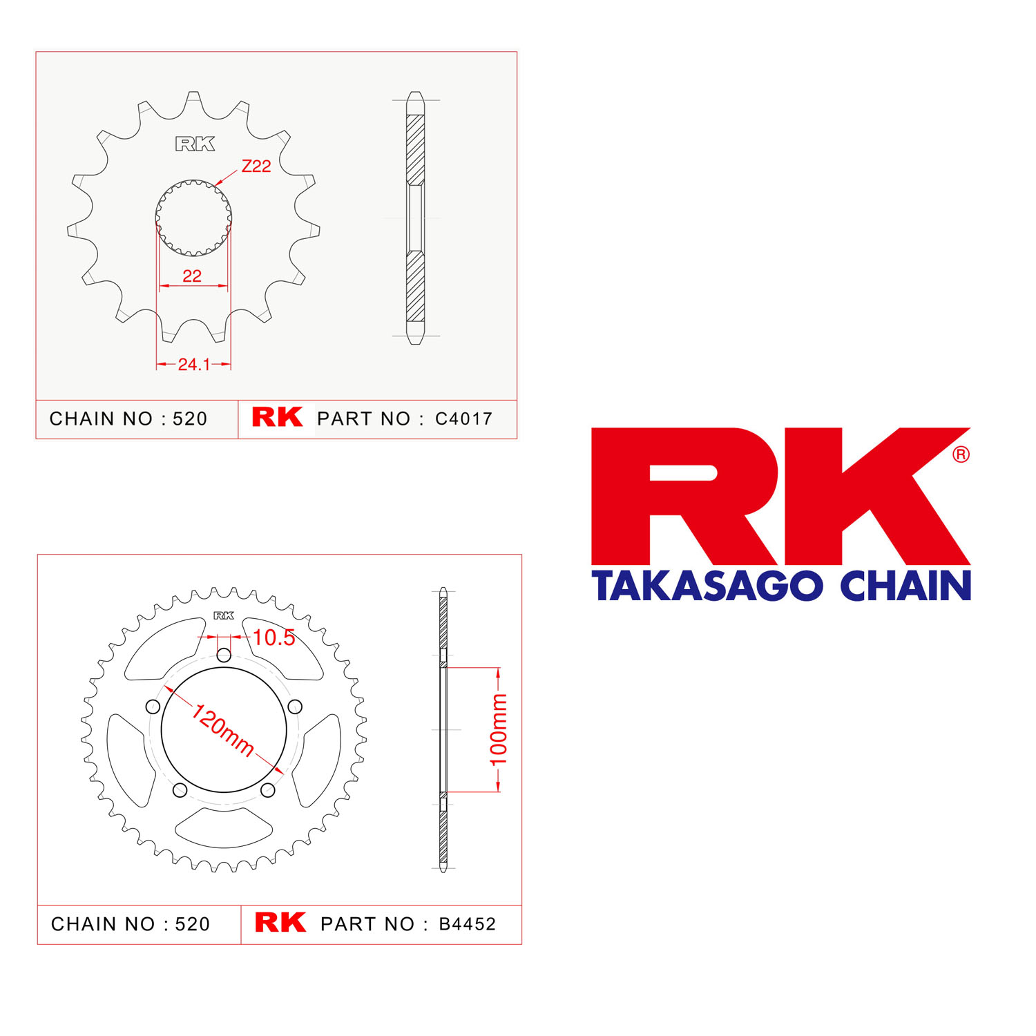 Rk Ön Arka Dişli 520 - 17/40 T