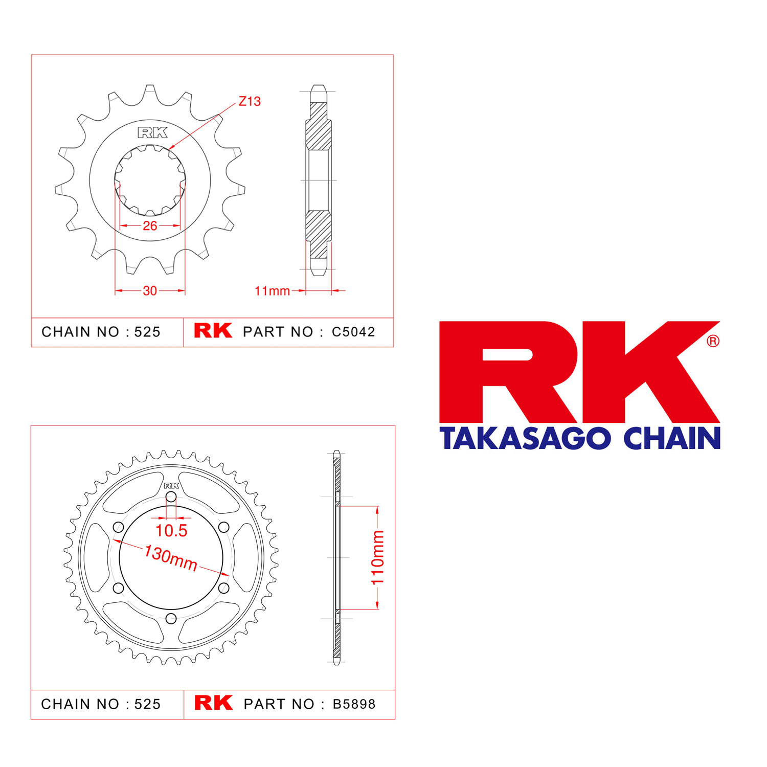 Rk Ön Arka Dişli 525 - 16/45 T