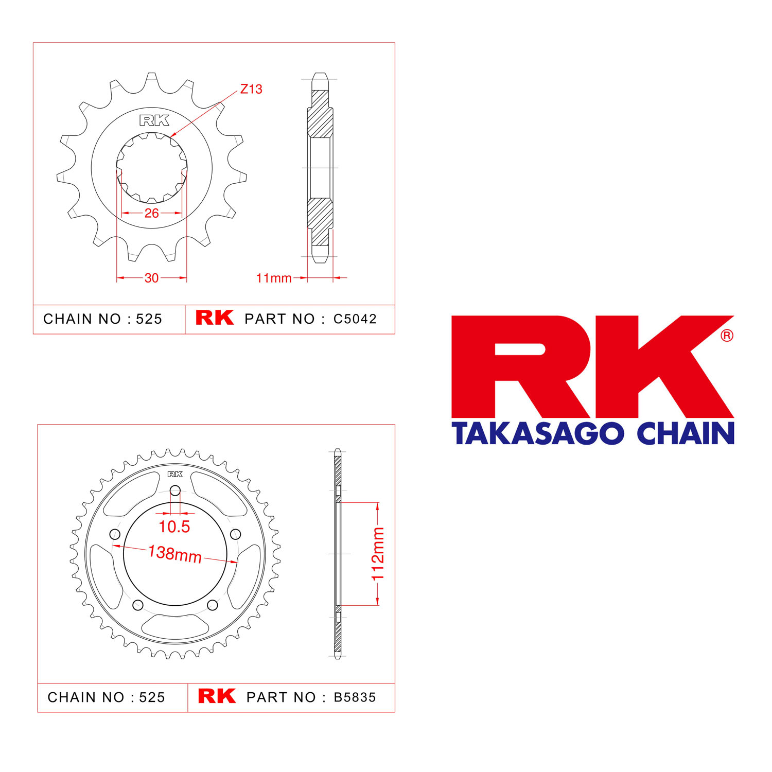 Rk Ön Arka Dişli 525-16/41 T