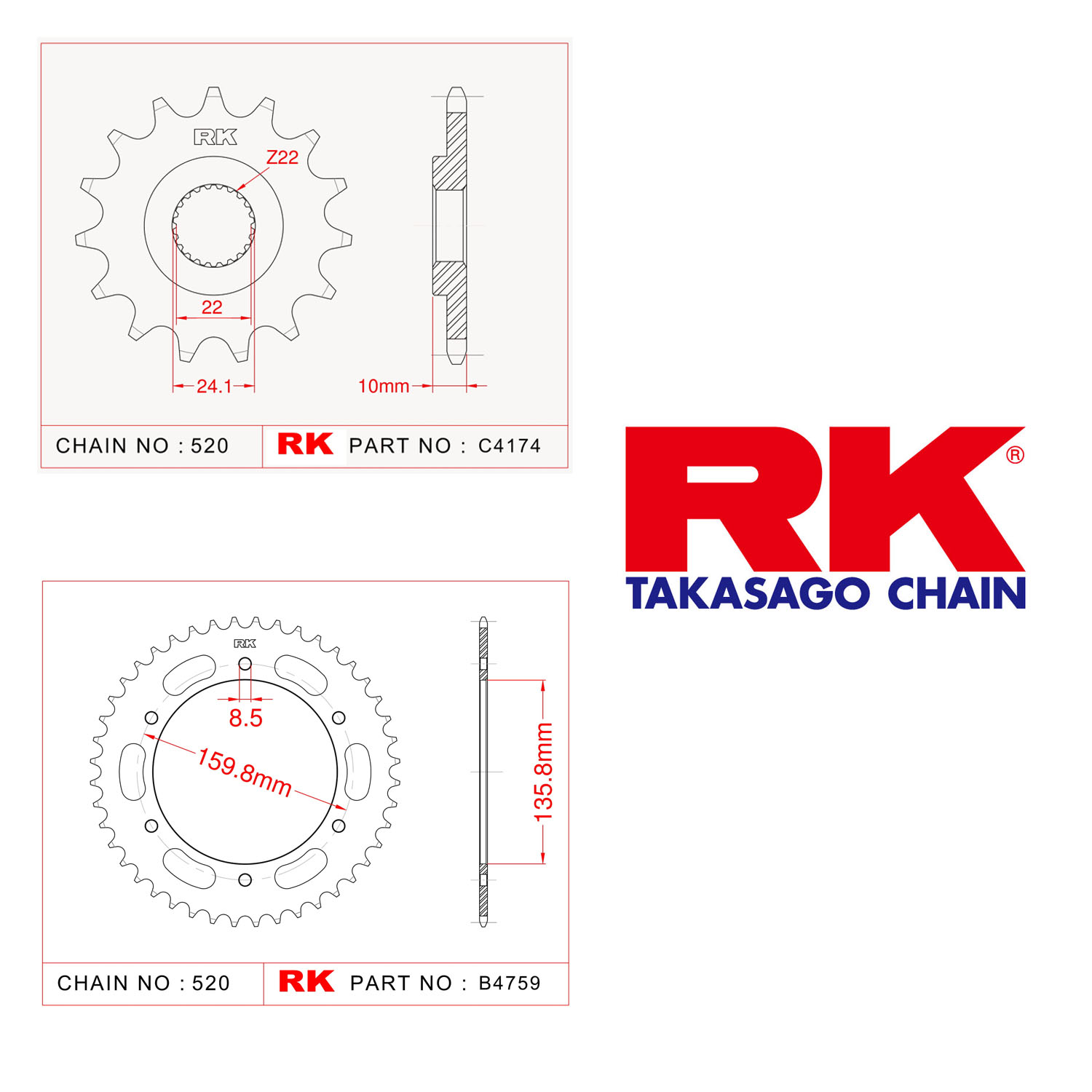 Rk Ön Arka Dişli 520 - 16/47 T