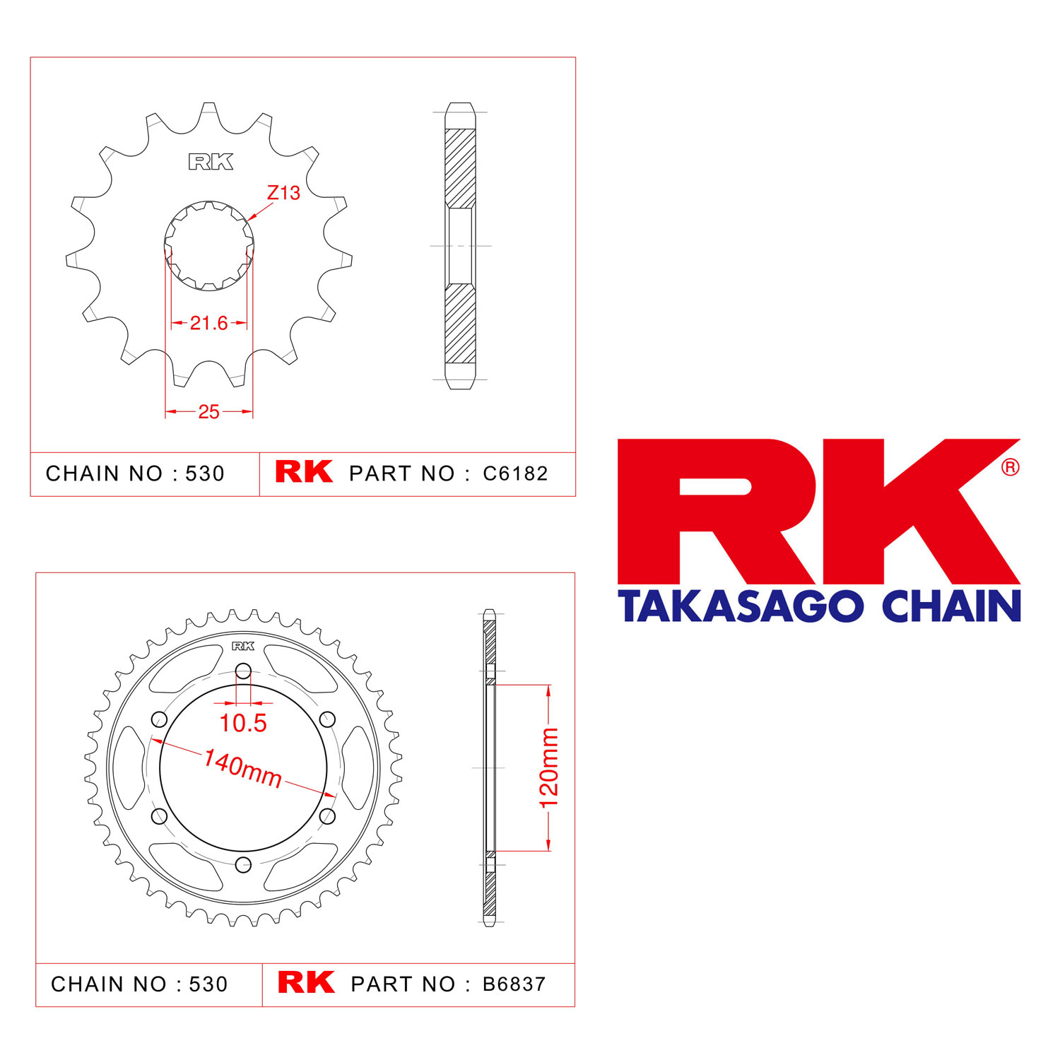 Rk Ön Arka Dişli 530 - 17/42 T