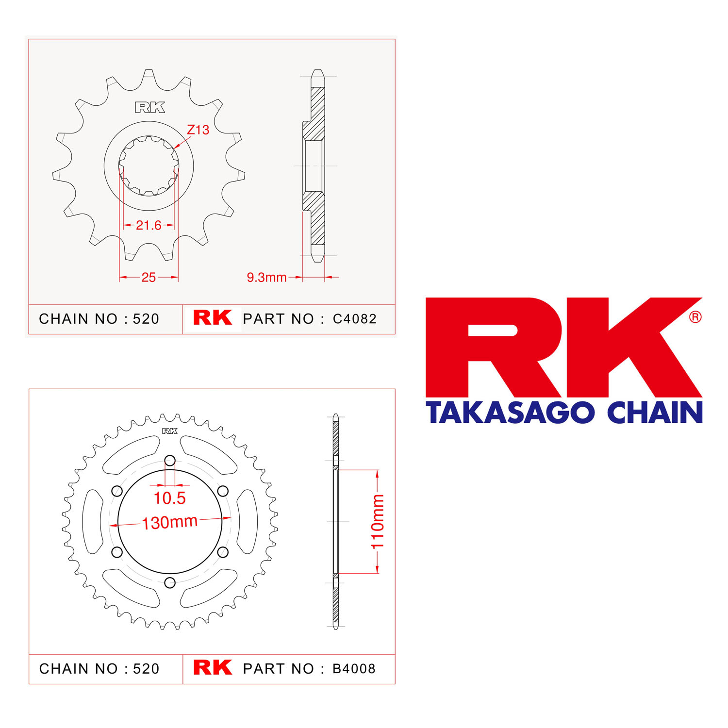 Rk Ön Arka Dişli 520 - 14/42 T