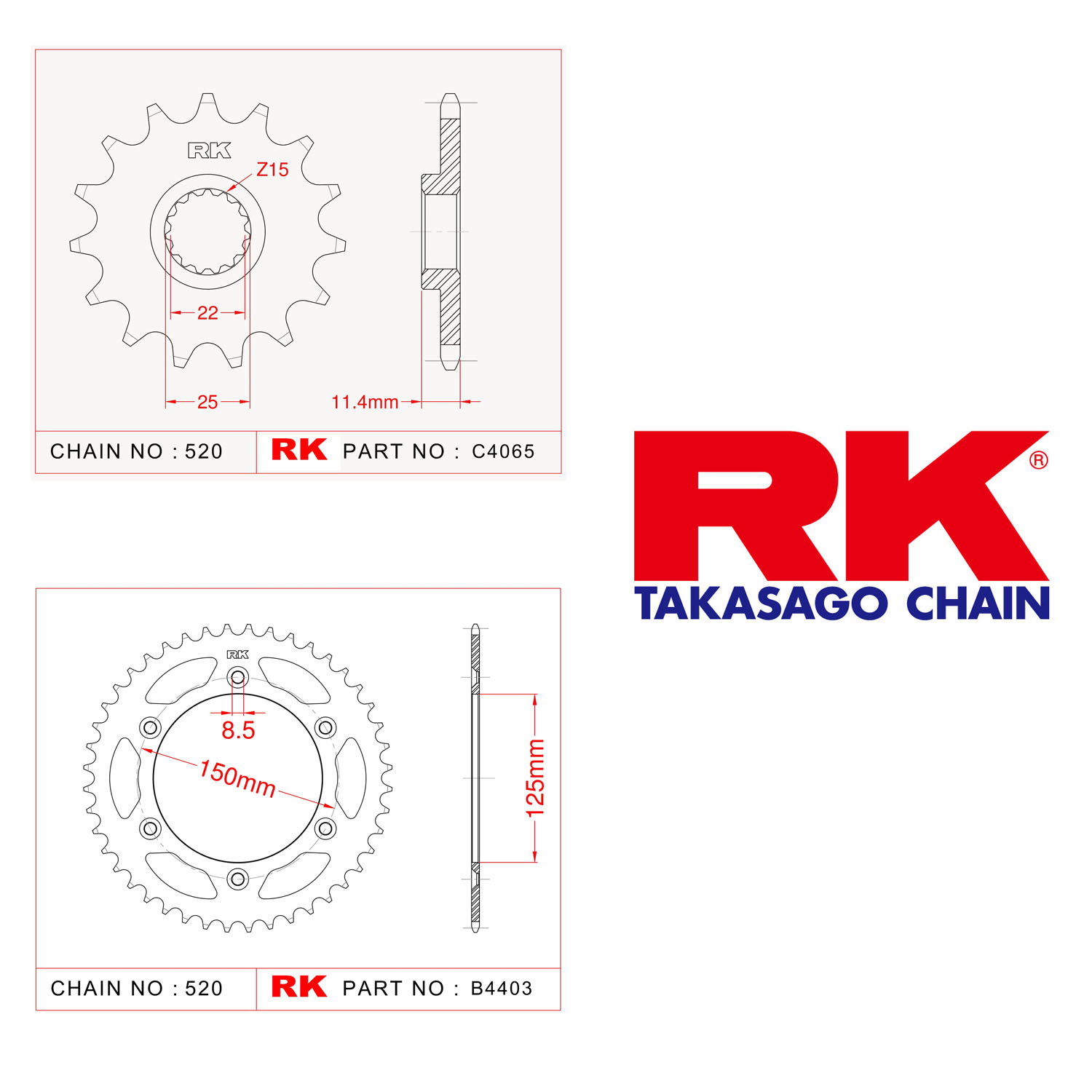 Rk Ön Arka Dişli 520 - 16/42 T