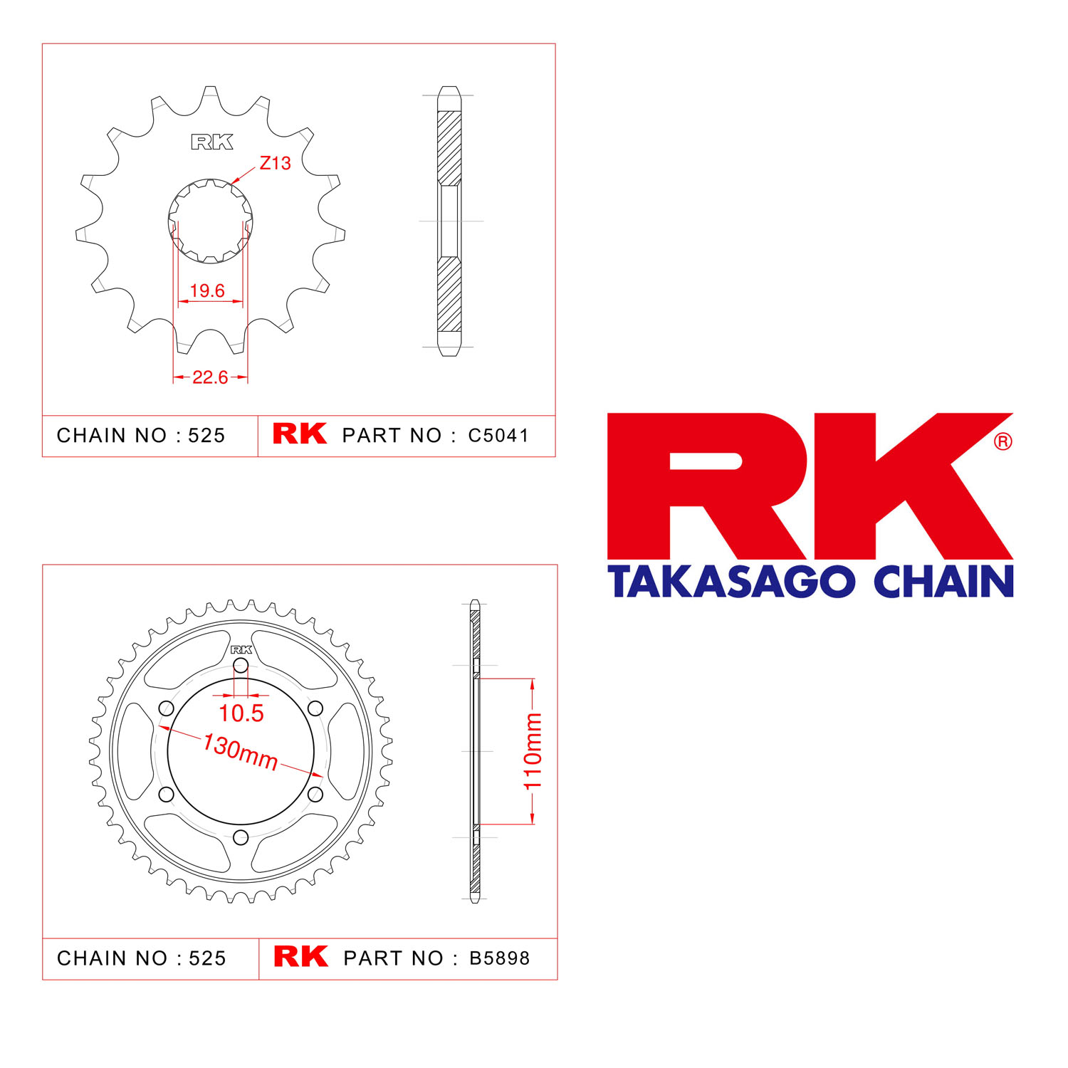 Rk Ön Arka Dişli 525 - 17/45 T