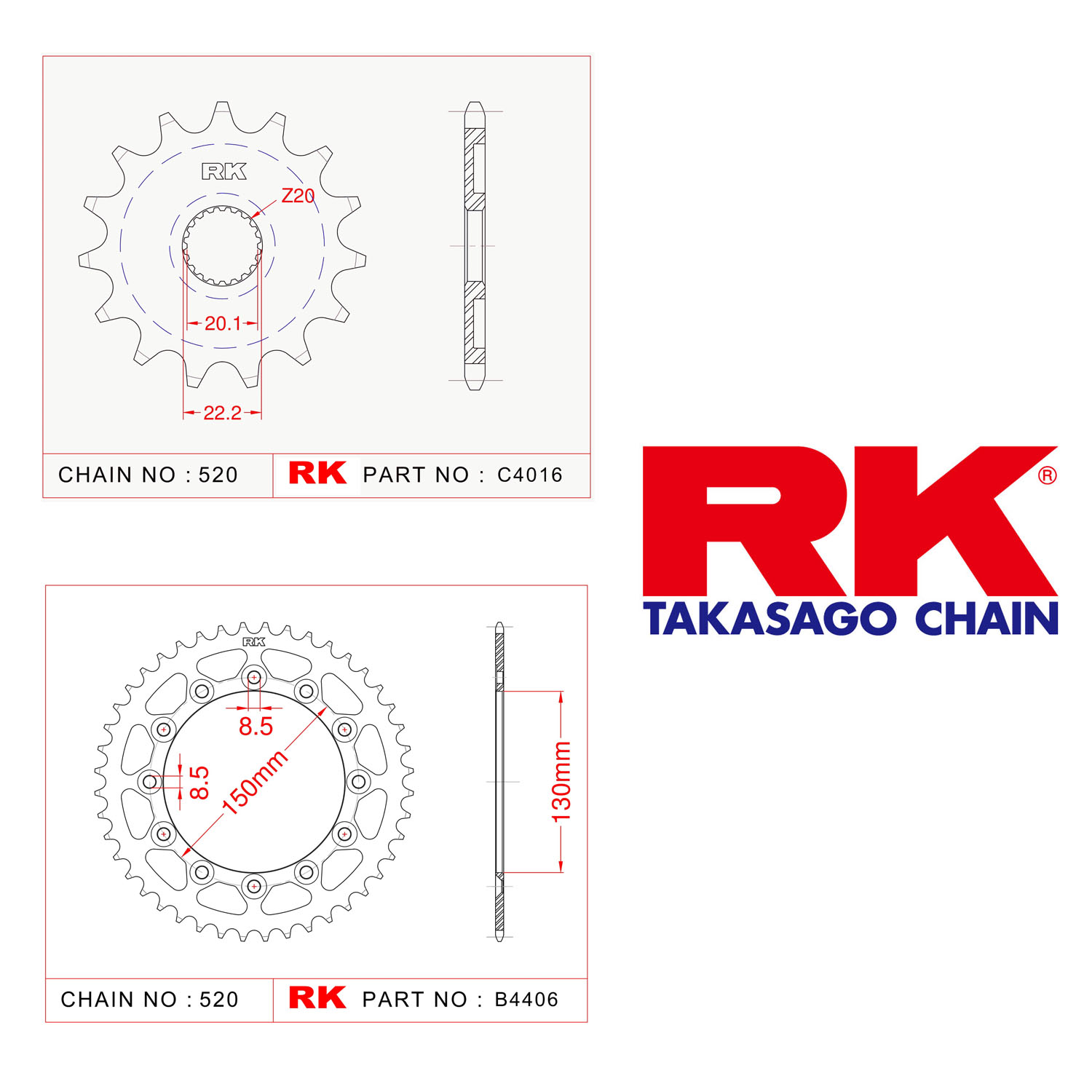 Rk Ön Arka Dişli 520 - 13/42 T