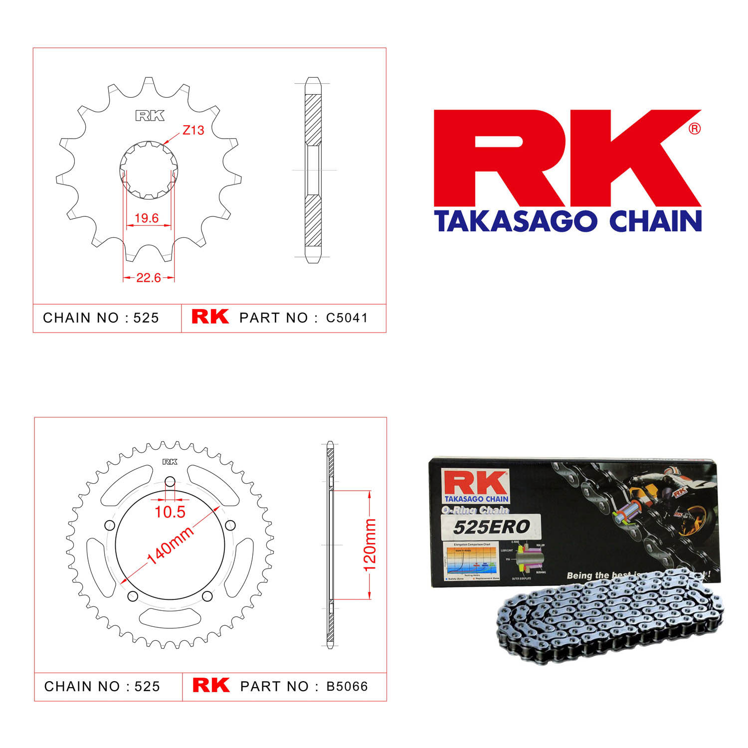 Rk Zincir Dişli Set 525 ERO O-Ring 15/47T