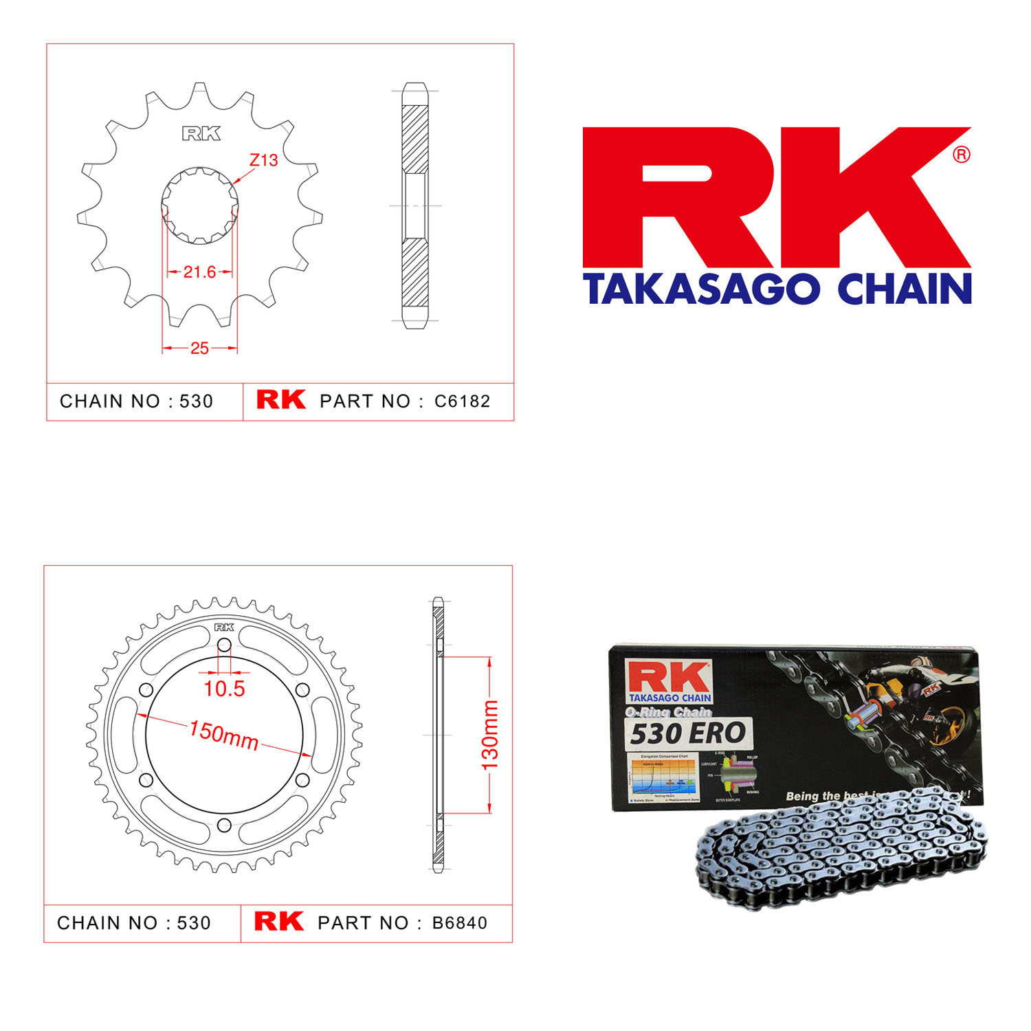 Rk Zincir Dişli Set 530 ERO O-Ring 15/48T