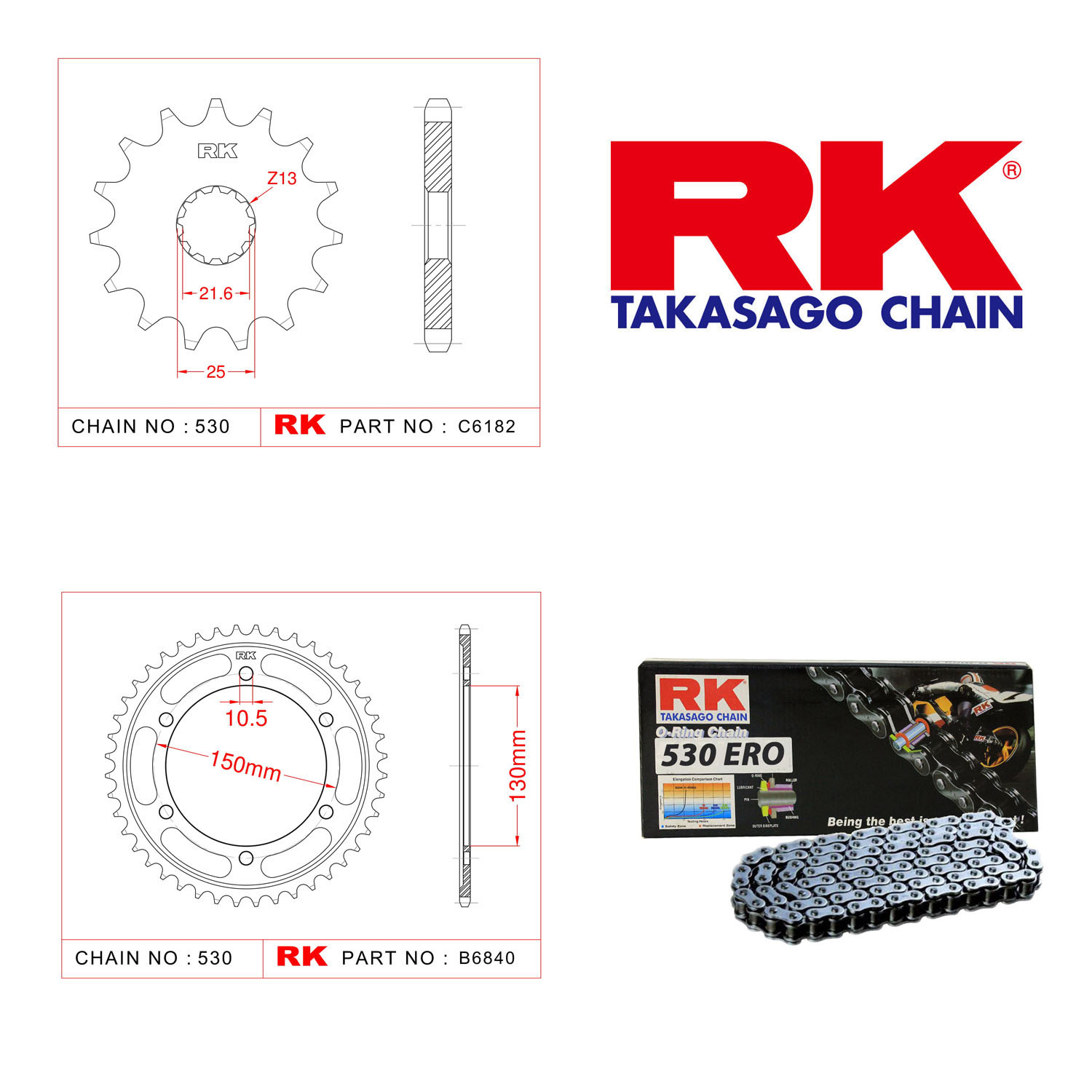 Rk Zincir Dişli Set 530 ERO O-Ring 15/47T