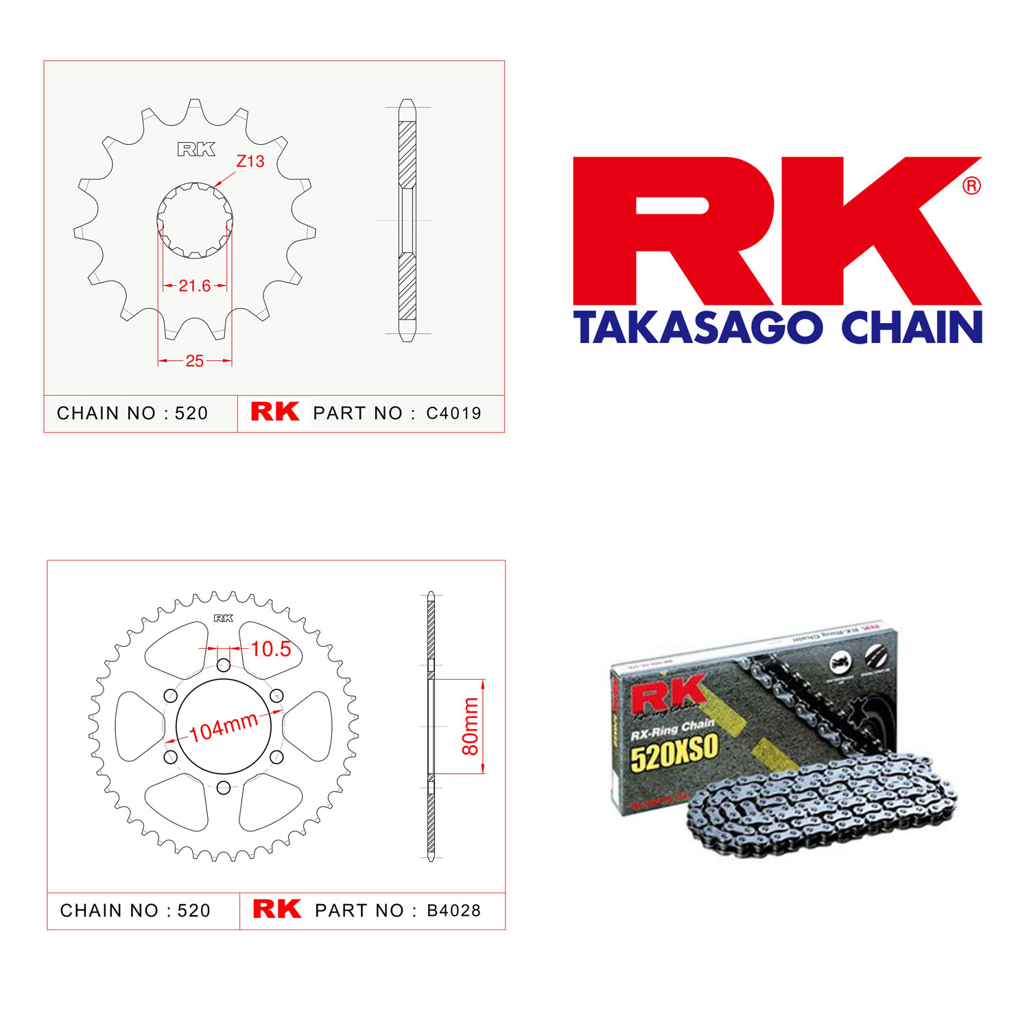 Rk X-ring Zincir Dişli Set 520 XSO-15/46T