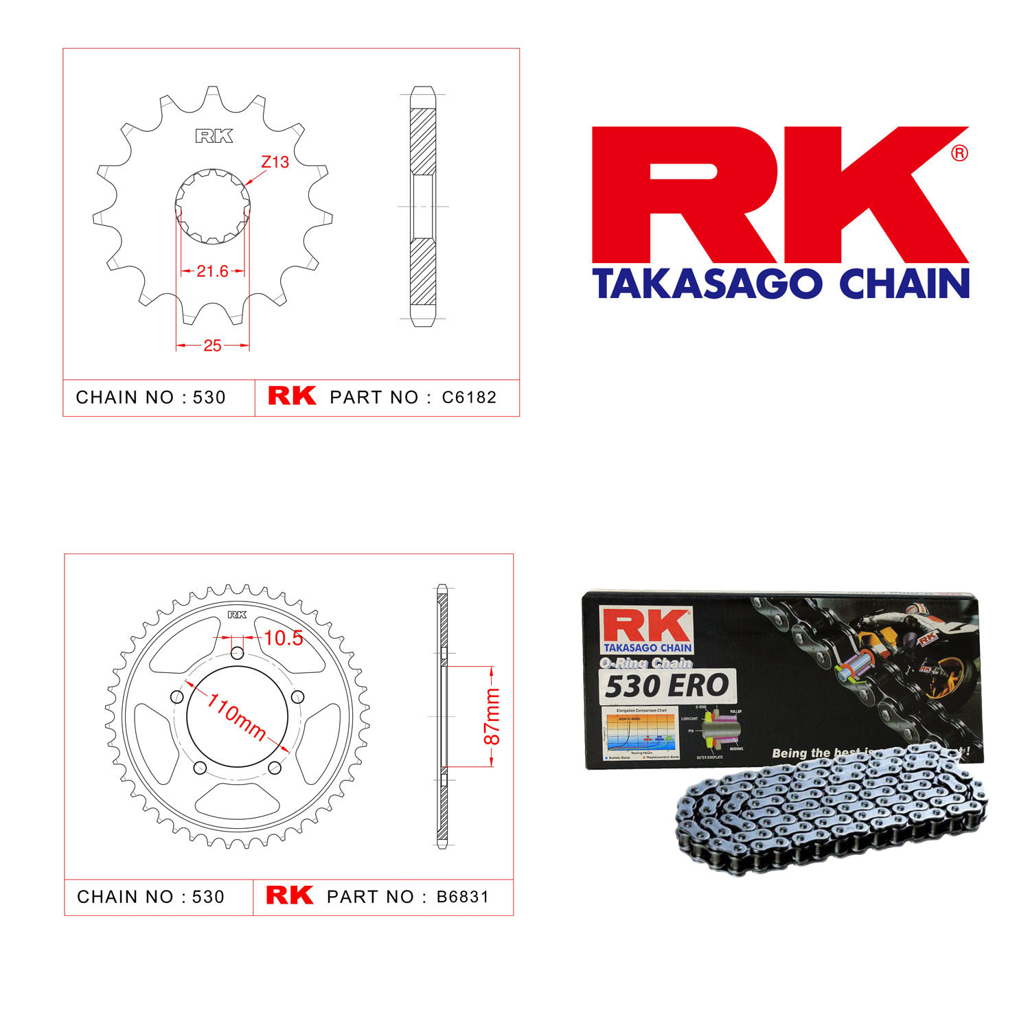 Rk Zincir Dişli Set 530 ERO O-Ring 15/48T