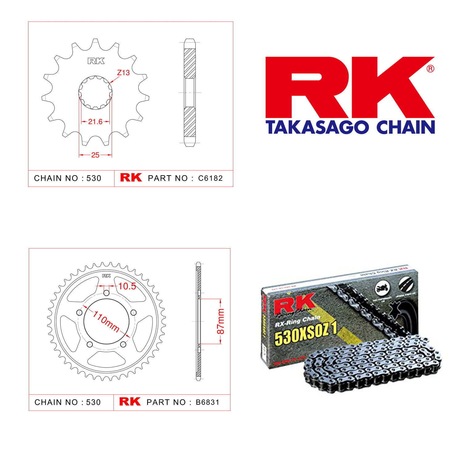 Rk X-ring Zincir Dişli Set 530 XSO 15/48T