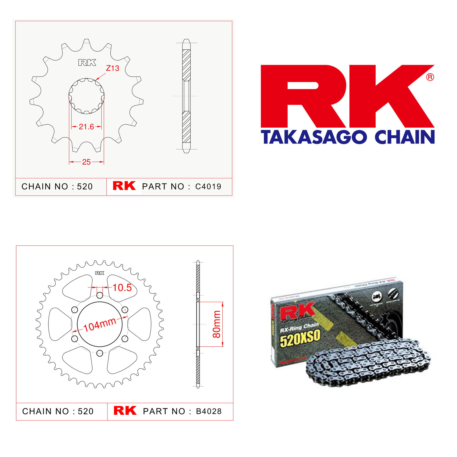 Rk X-ring Zincir Dişli Set 520 XSO 15/46T