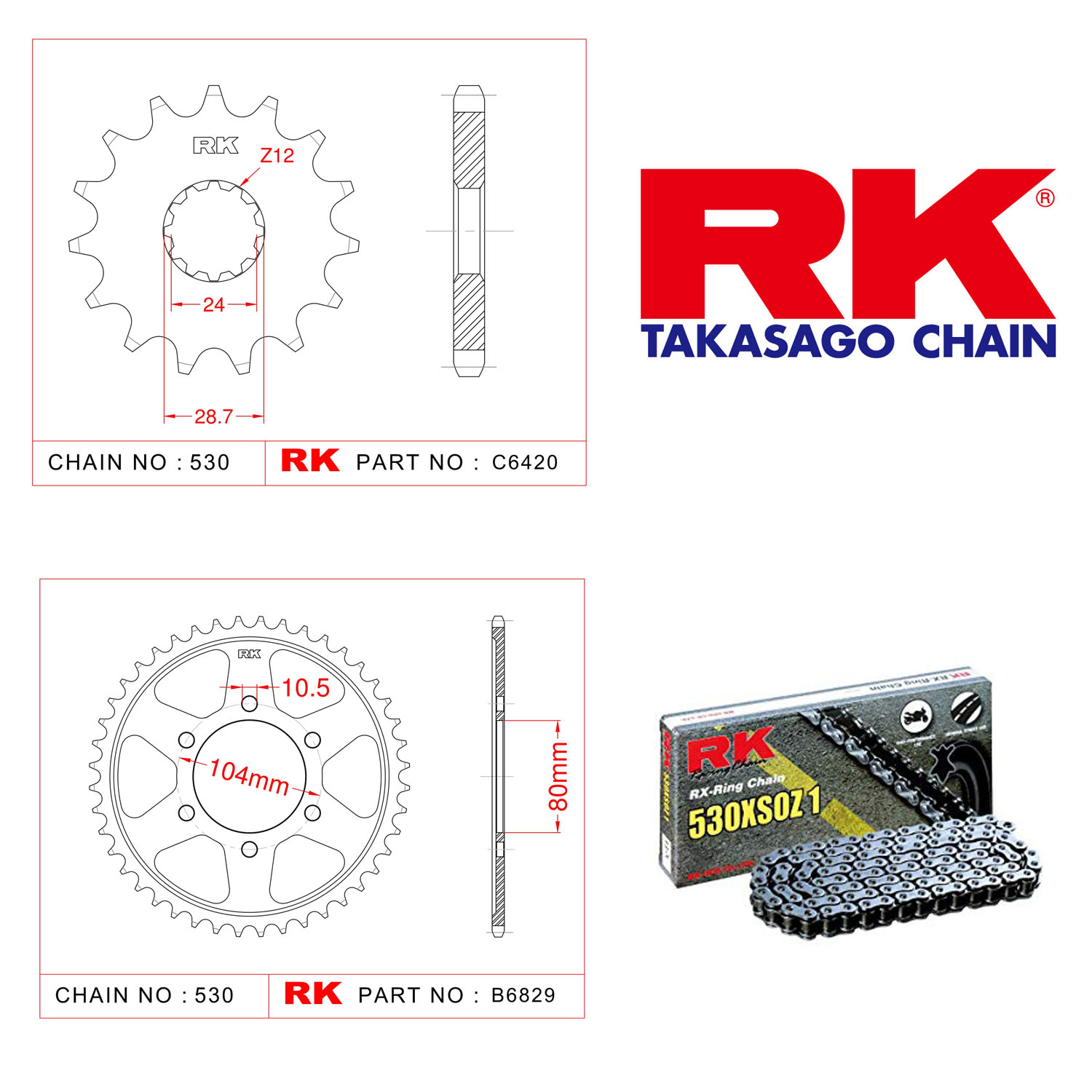 Rk X-ring Zincir Dişli Set 530 XSO 18/46T