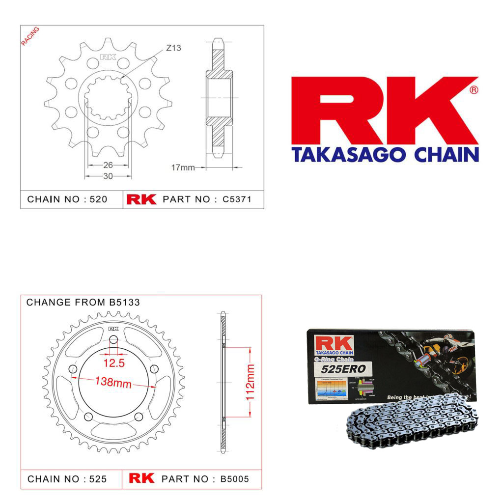 Rk Zincir Dişli Set 525 ERO O-Ring 16/42T