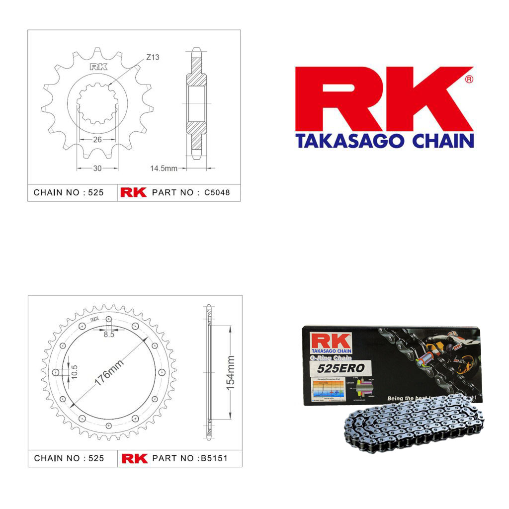 Rk Zincir Dişli Set 525 ERO O-Ring 16/43T