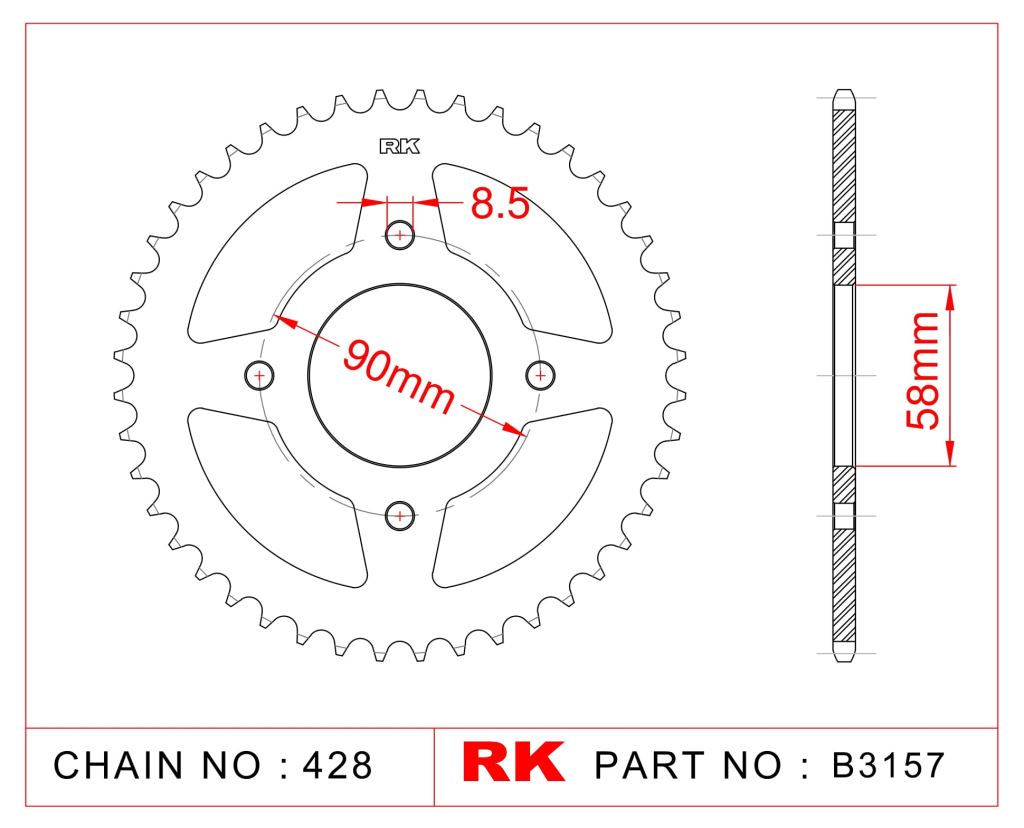 Rk Çelik Arka Dişli B3157-45