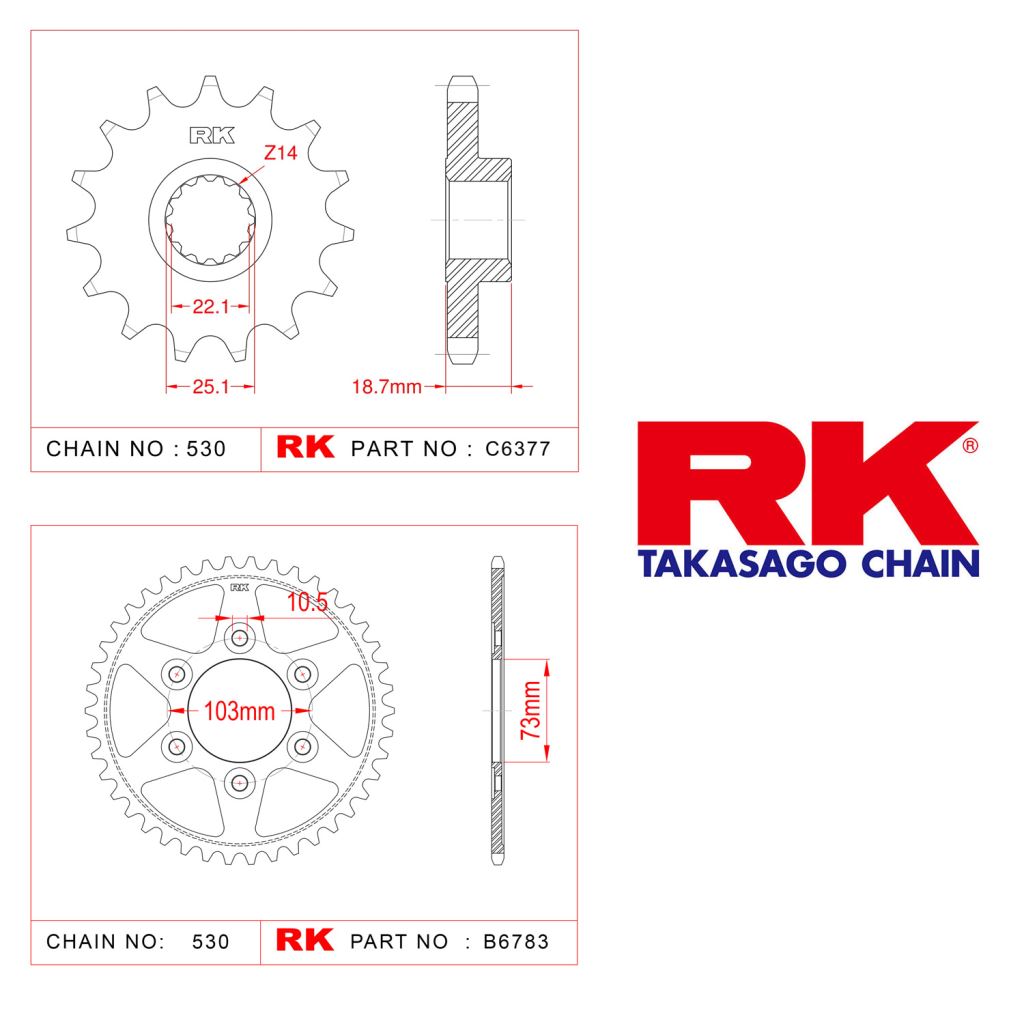 Rk Ön Arka Dişli 530 -15/43T