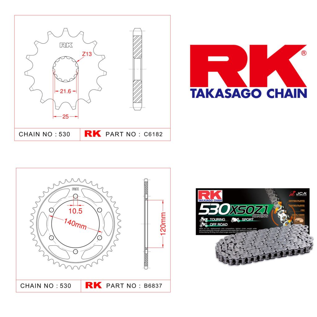 Rk X-ring Zincir Dişli Set 530 XSO-17/42T