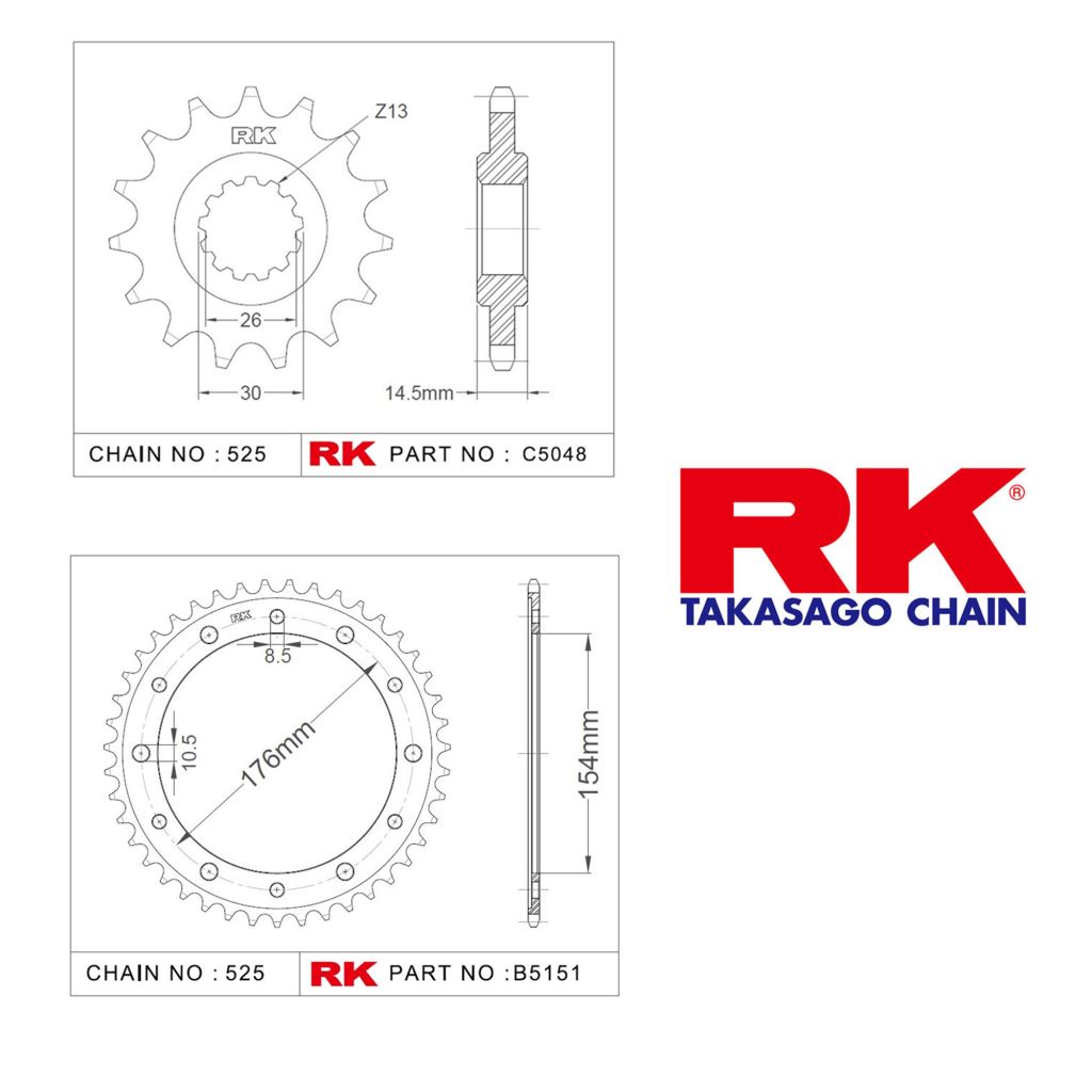 Rk Ön Arka Dişli 525 - 16/43 T