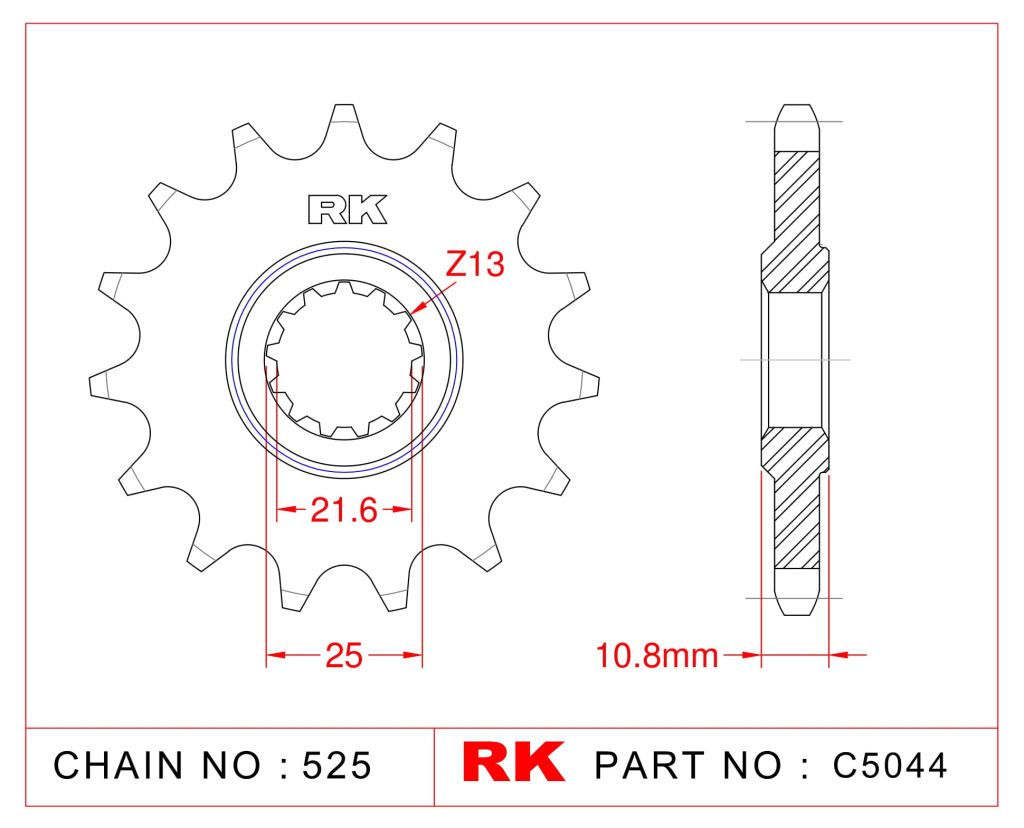 Rk Çelik Ön Dişli C5044-14 