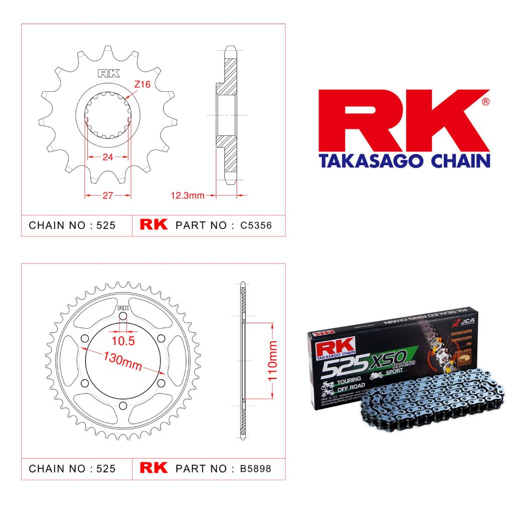 Rk Zincir Dişli Set 525 XSO X-Ring 17/45T