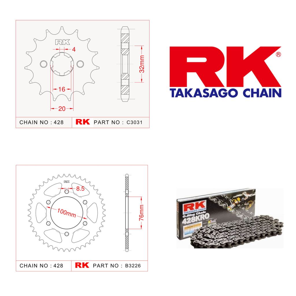 Rk O-ring Zincir Dişli Set 428 SO-14/48T