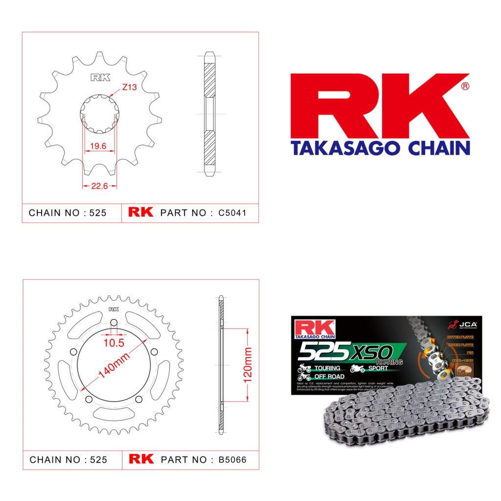 Rk X-ring Zincir Dişli Set 525 XSO-16/45T