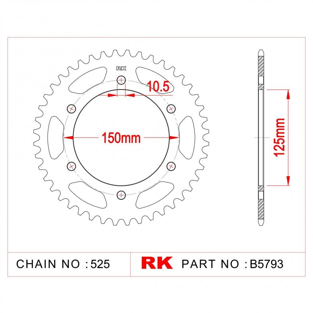 Rk B5793-44 Çelik Arka Dişli