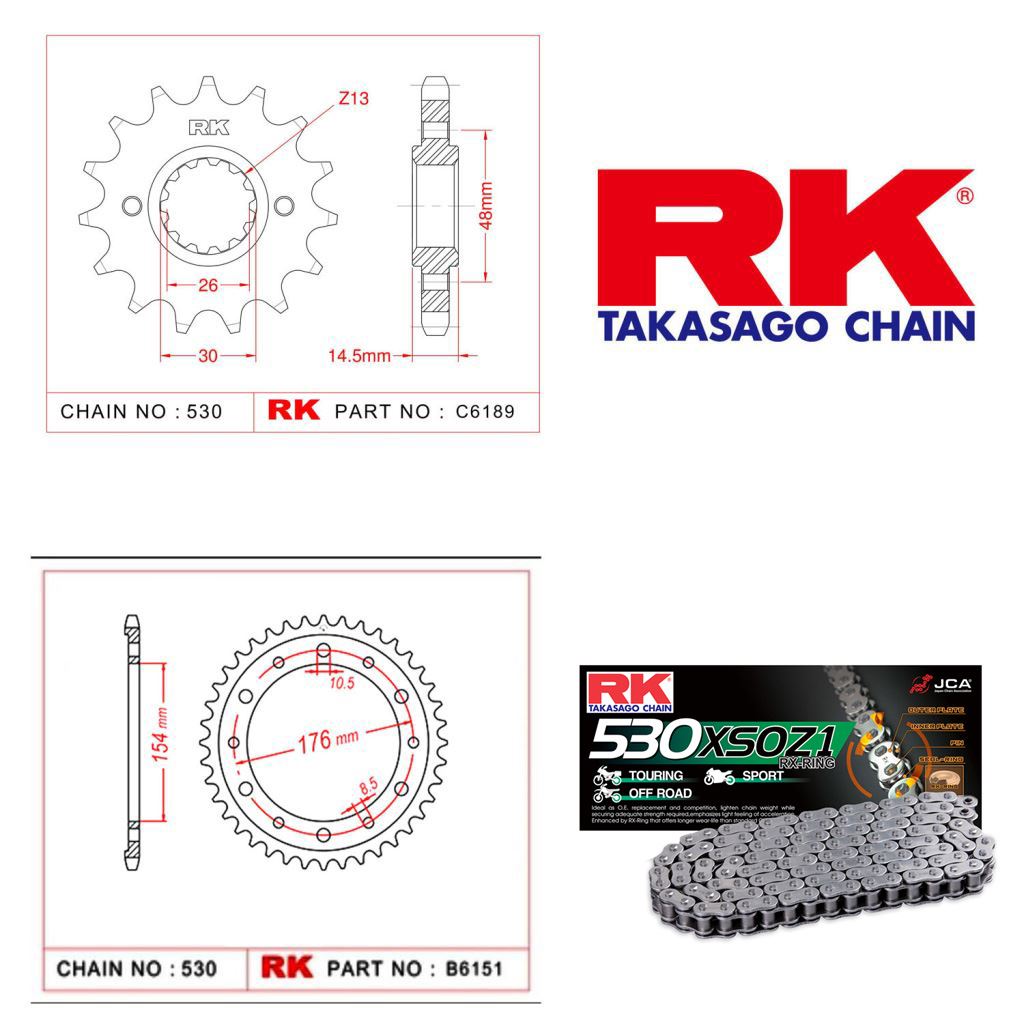 Rk X-ring Zincir Dişli Set 530 XSO-16/43T