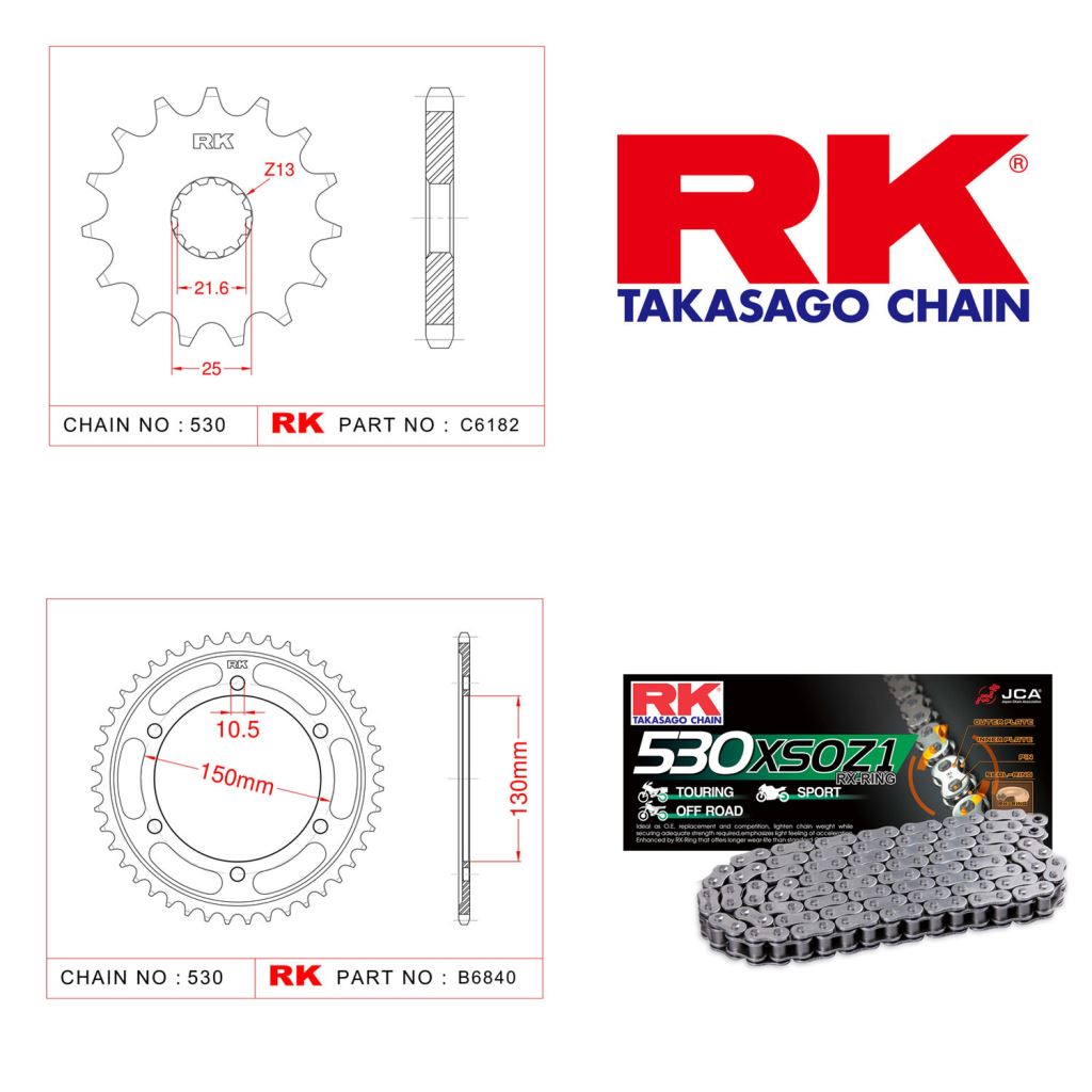 Rk X-ring Zincir Dişli Set 530 XSO-15/48T