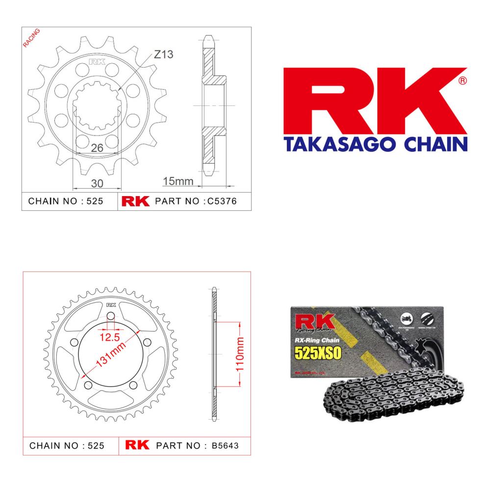 Rk X-ring Zincir Dişli Set 525 XSO-17/45T