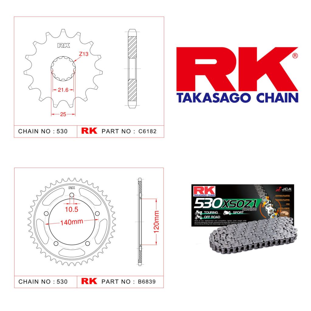 Rk X-ring Zincir Dişli Set 530 XSO 17/42T