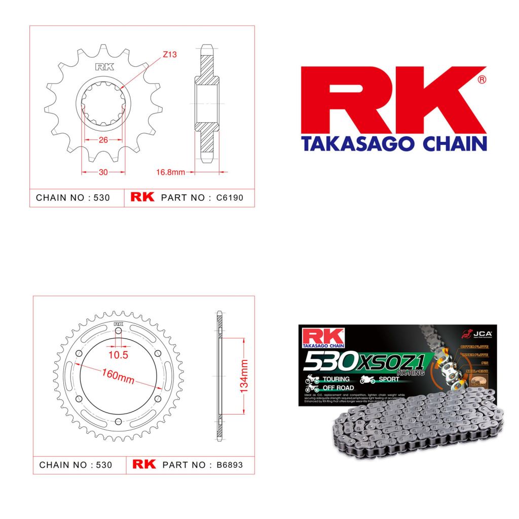 Rk X-ring Zincir Dişli Set 530 XSO-16/42T