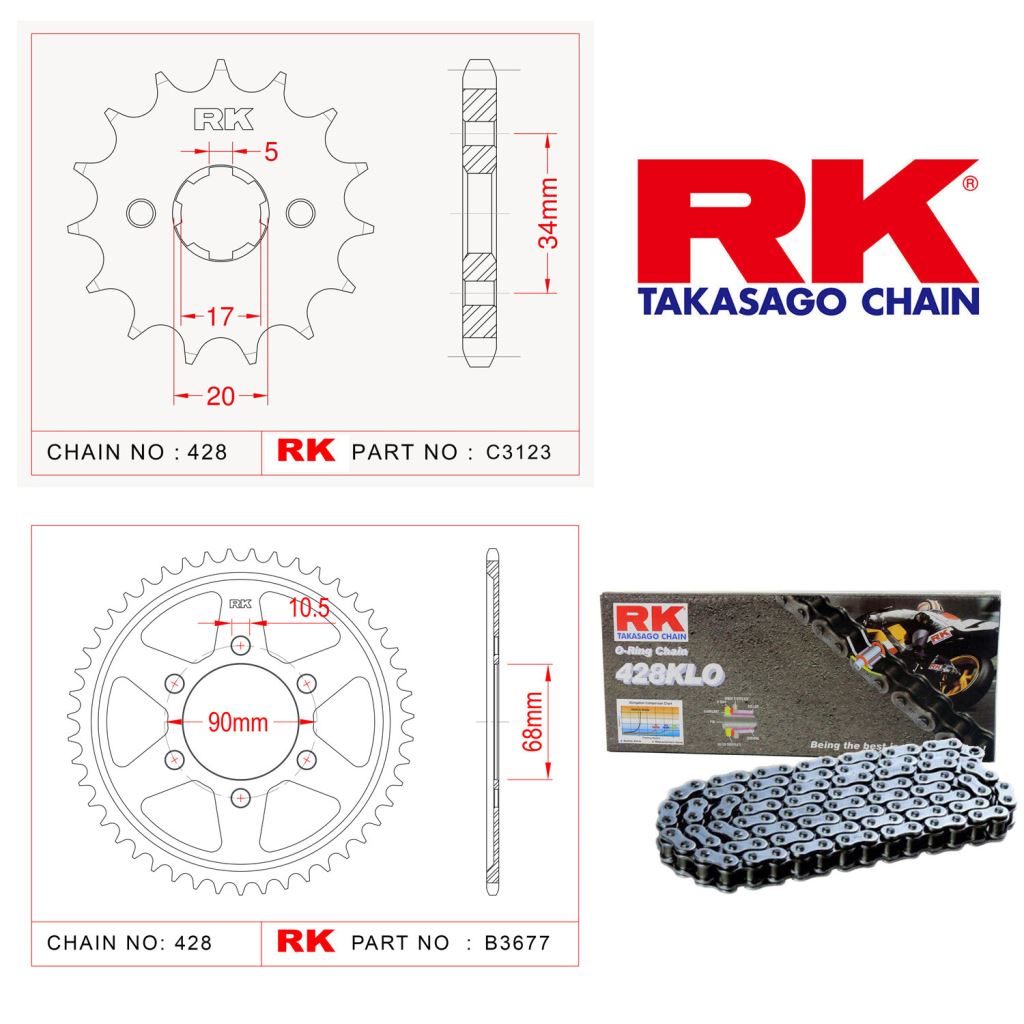 Rk O-ring Zincir Dişli Set 428 KLO 134 L-15/47T