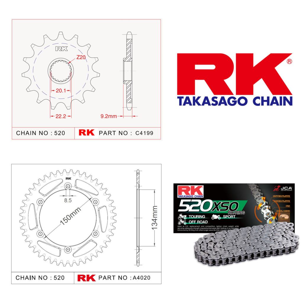 Rk Off-Road Zincir Dişli Set 520 MXZ 13/48T