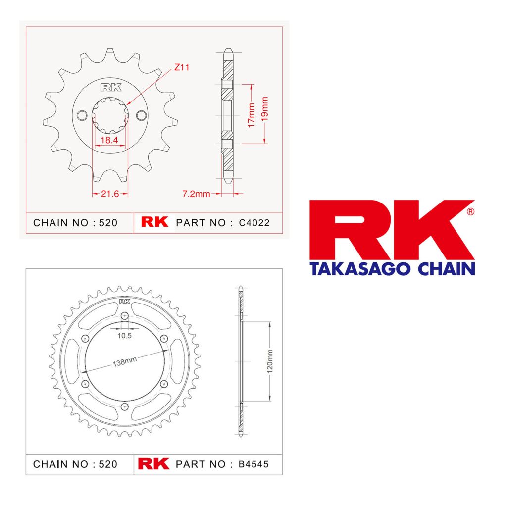 Rk Ön Arka Dişli 520 - 14/36 T