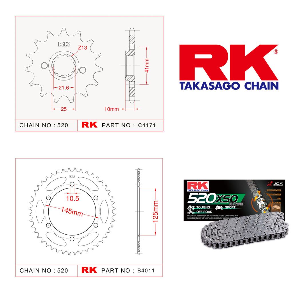 Rk X-ring Zincir Dişli Set 520 XSO-15/47T