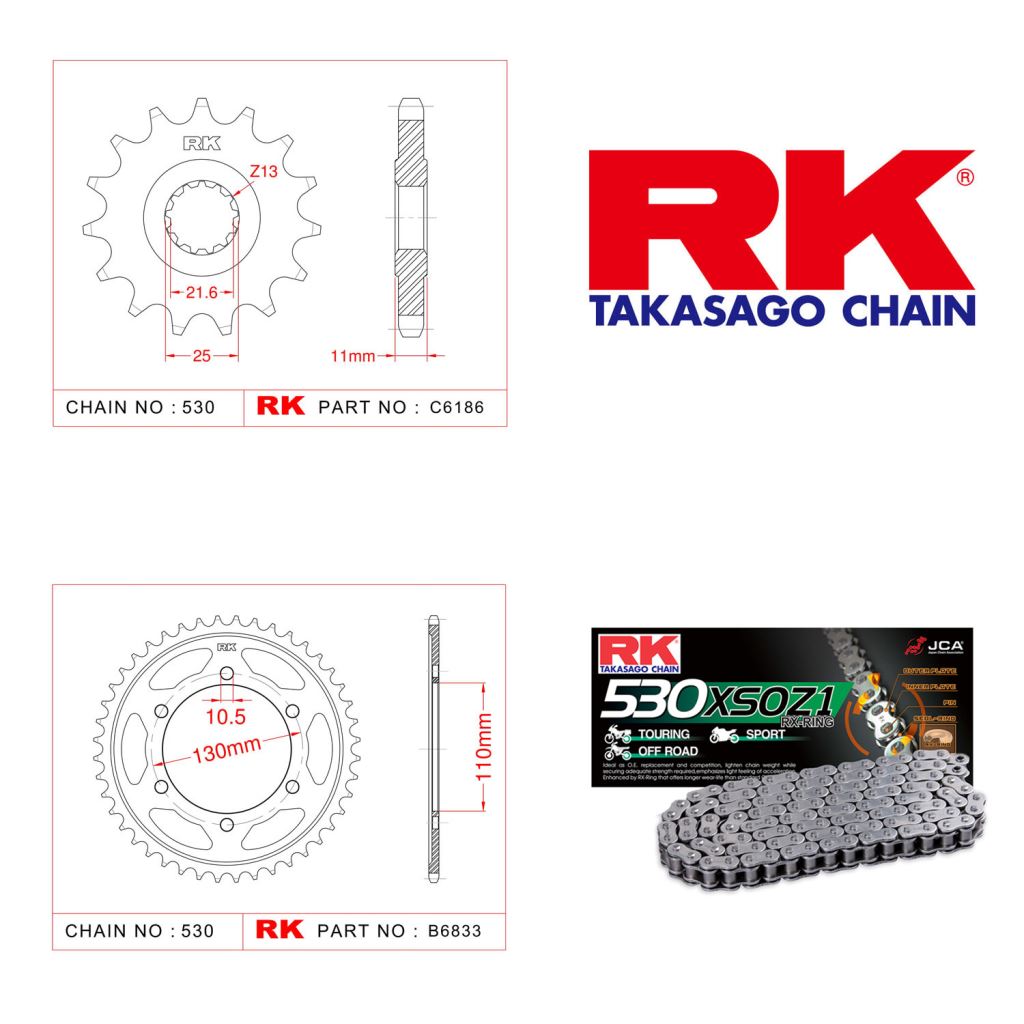 Rk X-ring Zincir Dişli Set 530 XSO-16/46T