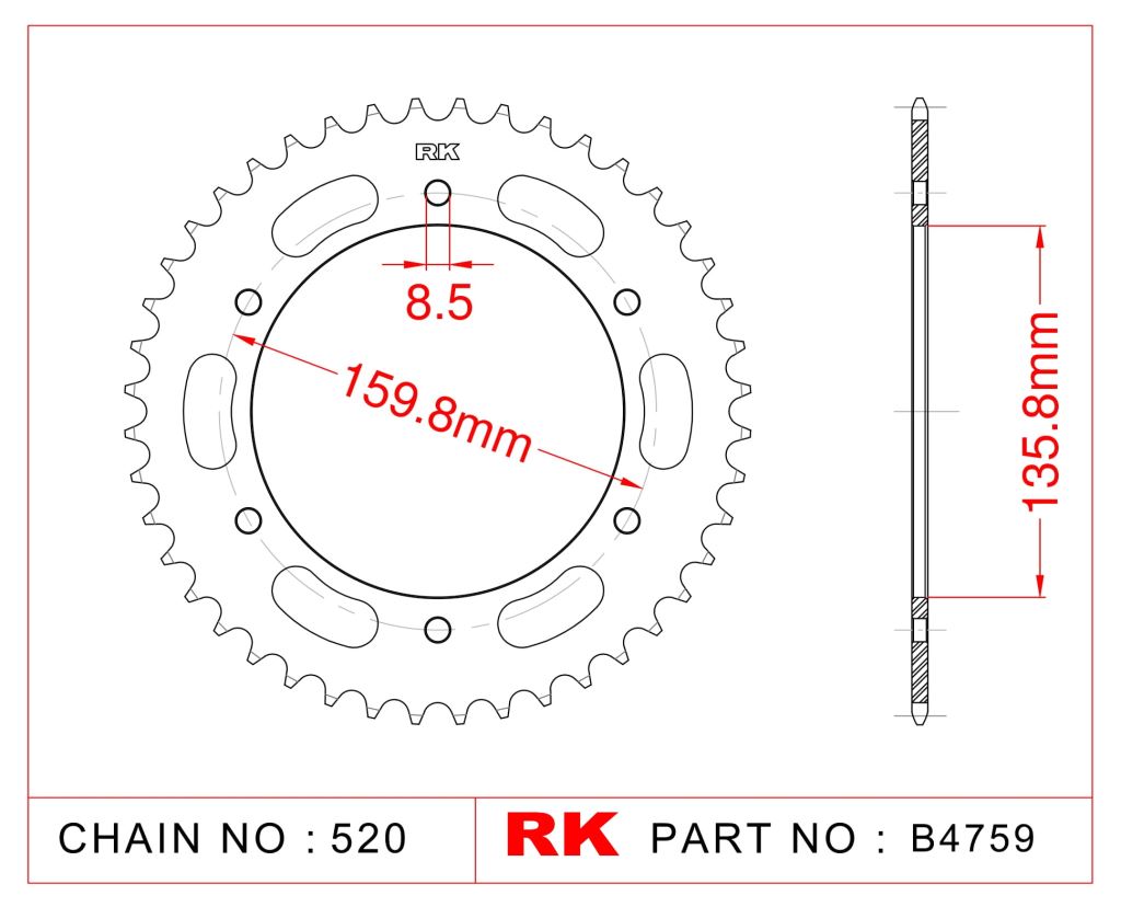 Rk Çelik Arka Dişli B4759-40